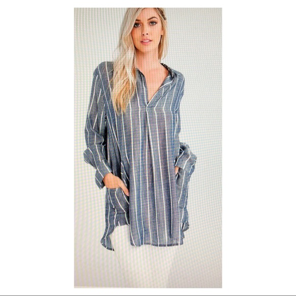 Striped tunic Sz L left - Picture 4 of 6